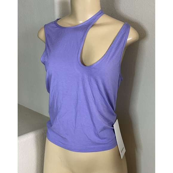 Lululemon Tank Top Shoulder Cut-Out Yoga Shirt‎ Sz 6 Purple Lavender NWT $68 - Picture 4 of 7
